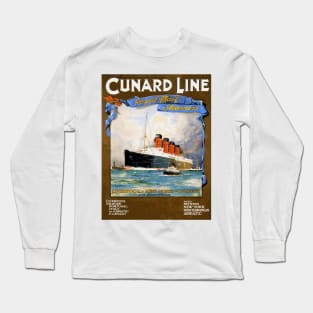 Cunard Line Royal Mail Steamers - Vintage Travel Poster Design Long Sleeve T-Shirt